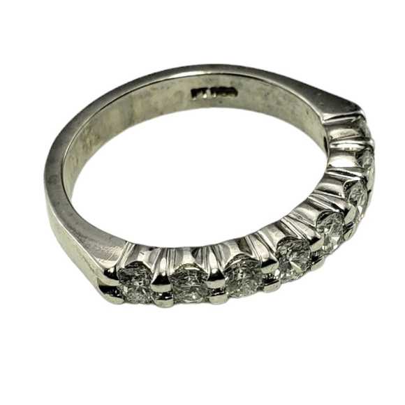 Platinum Diamond Wedding Band Ring Size 4.5 #15790 - Picture 3 of 8